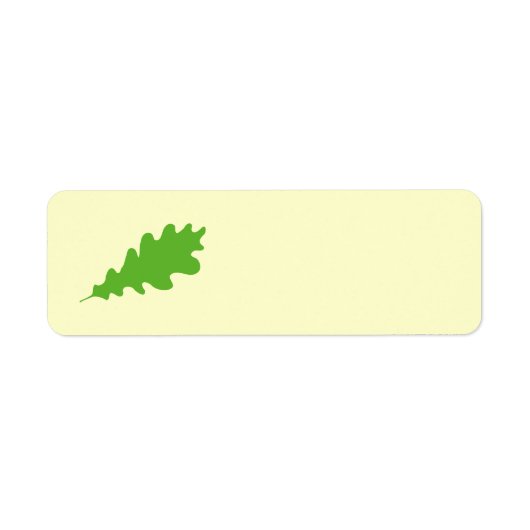 Étiquette Feuille verte, feuilles de chêne Design. (Devant)