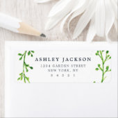 Étiquette Feuilles aquarelle (En situation)