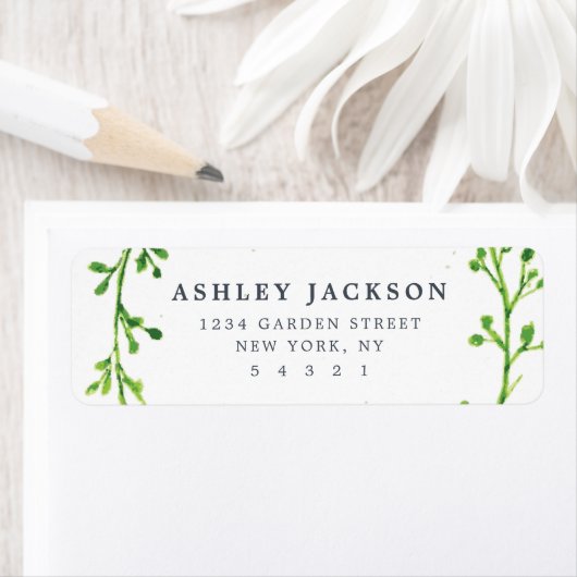 Étiquette Feuilles aquarelle (En situation)