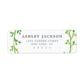 Étiquette Feuilles aquarelle (Devant)