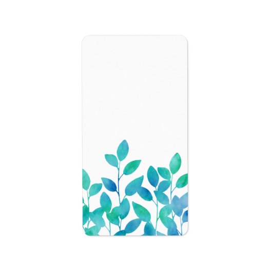 Étiquette Feuilles bleu turquoise (Devant)