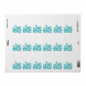 Étiquette Feuilles bleu turquoise (Feuille entière)