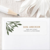 Étiquette Feuilles d'aquarelle verte Sage (En situation)