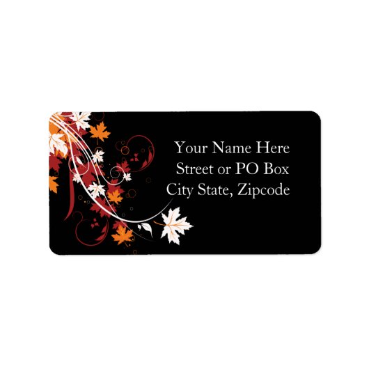 Étiquette Feuilles d'automne Abstraites (Devant)