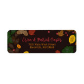 Étiquette Feuilles d'automne Acorns Berries Adresse de retou (Devant)