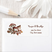 Étiquette Feuilles d'automne & Champignons Forêt Rustique  (En situation)