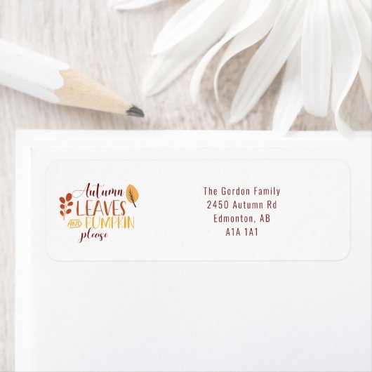 Étiquette Feuilles d'automne Citrouille S'il vous plaît Bon (En situation)