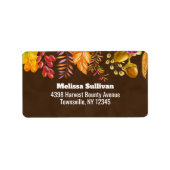 Étiquette Feuilles d'automne et frontière de feuillage (Devant)