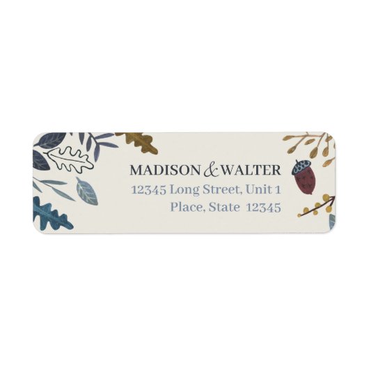 Étiquette Feuilles d'automne rustique mariage de automne (Devant)