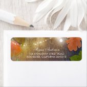 Étiquette Feuilles de chute en bois de grange rustique et fe (En situation)