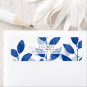 Étiquette Feuilles de l'aquarelle Indigo (En situation)