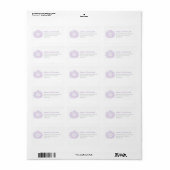Étiquette Feuilles de monogramme blanc violet mariage expédi (Feuille entière)