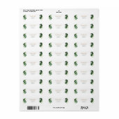 Étiquette Feuilles de Monstera vertes et dorées tropicales R (Feuille entière)