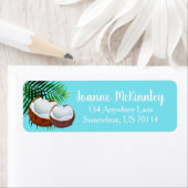 Étiquette Feuilles de noix de coco et palmiers tropicaux (En situation)