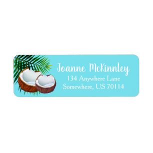 Étiquette Feuilles de noix de coco et palmiers tropicaux