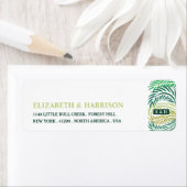 Étiquette Feuilles de palmiers tropicaux, Mariage de plage (En situation)