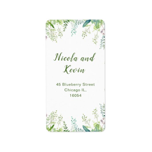 Étiquette Feuilles de verdure d'eucalyptus Mariage (Devant)