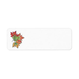 Étiquette Feuilles d'érable multicolores