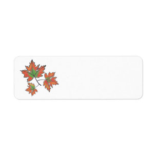 Étiquette Feuilles d'érable multicolores
