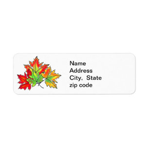 Étiquette Feuilles d'érable multicolores