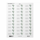 Étiquette Feuilles d'eucalyptus simples à l'aquarelle | Mar (Feuille entière)