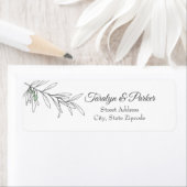 Étiquette Feuilles d'olive vert dessinés à la main (En situation)