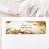 Étiquette Feuilles d'or Noël Holiday Adresse de retour (En situation)