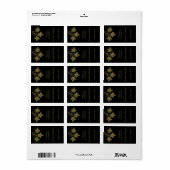 Étiquette Feuilles d'or sur Black Lip Balm (Feuille entière)