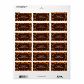 Étiquette Feuilles Pailletées de l'Automne Rustique et Éléga (Feuille entière)