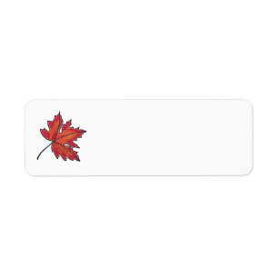 Étiquette Feuilles rouges, feuilles d'érable, couleurs d'aut