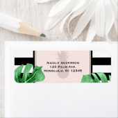 Étiquette Feuilles tropicaux & Mariage élégant à l'ananas (En situation)