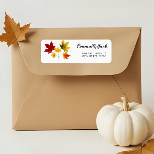 Étiquette Feuilles vintages d'érable - personnalisation