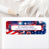 Étiquette Feux d'artifice, étoiles et drapeaux (En situation)