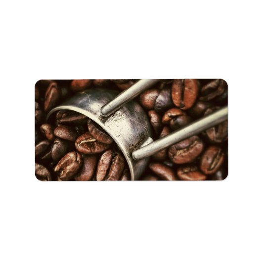 Étiquette Fèves de café et Scoop (Devant)