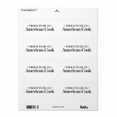 Étiquette Fier d'être un cuisinier américain (Feuille entière)