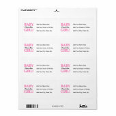 Étiquette Fier Maman Bébé Fille Cadeaux (Feuille entière)