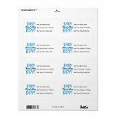 Étiquette Fier Maman Bébé Garçon Cadeaux (Feuille entière)