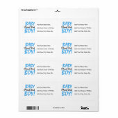 Étiquette Fier papa bébé cadeaux de garçon (Feuille entière)