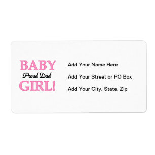 Étiquette Fier Papa Bébé Fille Cadeaux