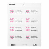 Étiquette Fier Papa Bébé Fille Cadeaux (Feuille entière)