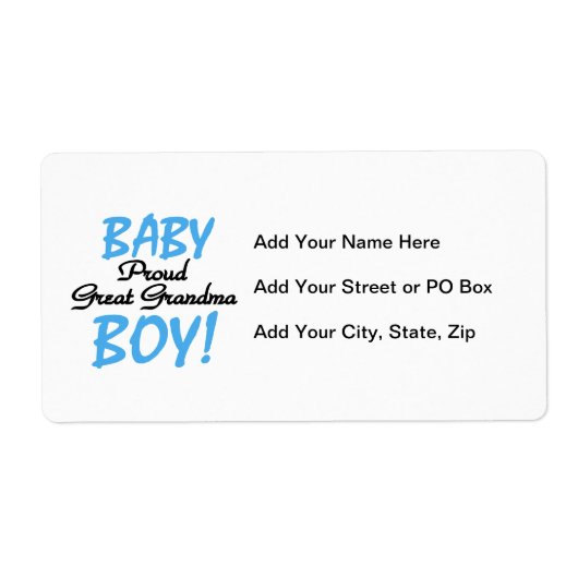Étiquette Fière Grand Grand Grand Mamie Bébé Cadeaux Garçon (Devant)