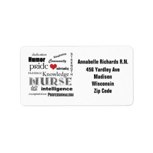 Étiquette Fierté d'infirmière+Personnalisez le nom/adresse