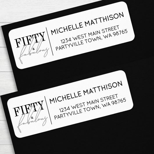 Étiquette Fifty And Fabulous 50th Birthday Return Address