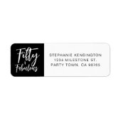 Étiquette Fifty and Fabulous Bold Script 50th Birthday Party (Devant)