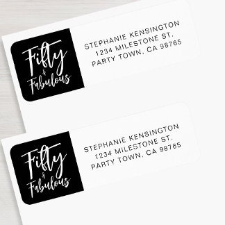 Étiquette Fifty and Fabulous Bold Script 50th Birthday Party