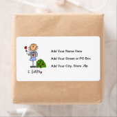 Étiquette Figure de bâton de jardinage (En situation)