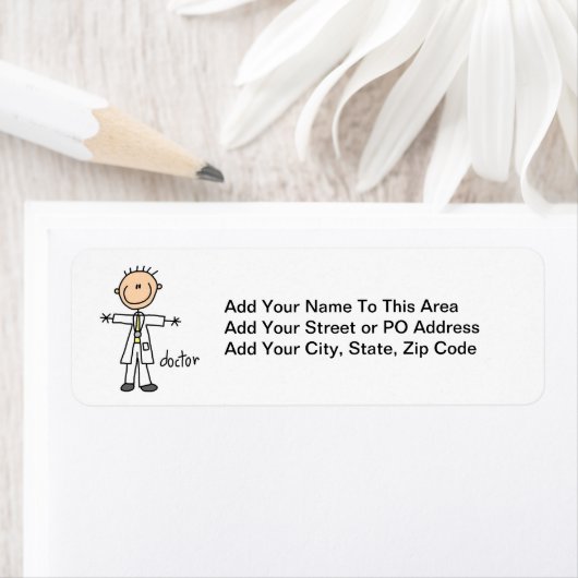 Étiquette Figure Docteur Stick (En situation)