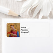 Étiquette Figure religieuse vintage dorée (En situation)