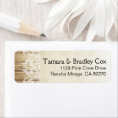 Étiquette Filigree en bois rustique | blonde blanche (En situation)