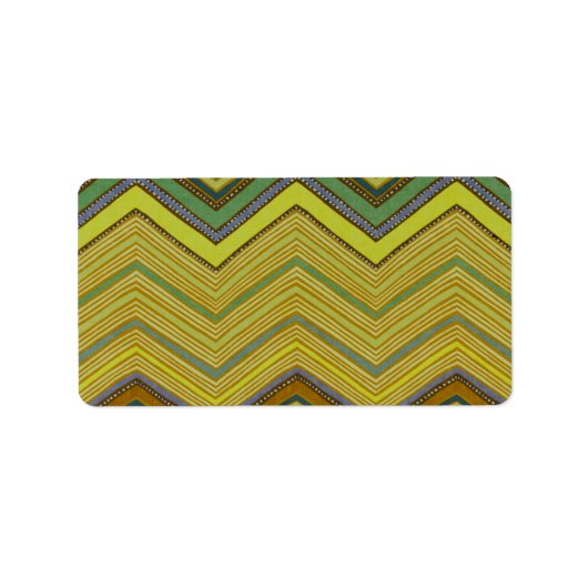 Étiquette Fille à la mode Brown Jaune Motif Zigzag (Devant)